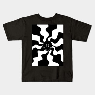 Smile Melt - Black and White Kids T-Shirt